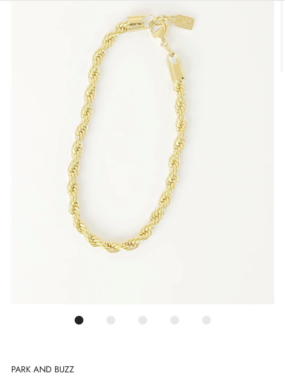 Park and Buzz Gold Twist Rope Bracelet